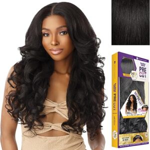 Sensationnel Butta Lace Precut Wigs – Unit 12 Glueless Extra Wide 5 Inch Deep Parting Synthetic Pre Tweezed Smaller Knot Hairline (1B OFFBL…