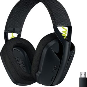 Logitech G435 LIGHTSPEED Wireless Bluetooth Gaming Headset – Lightweight, built-in mics, 18h battery, compatible with Dolby Atmos, PC, PS4, PS5, Nintendo Switch, Mobile – Black