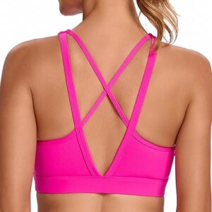 RUNNING GIRL Sports Bras for Women High Support, High Impact Strappy Sports Bra Moulded Cup Workout Bra