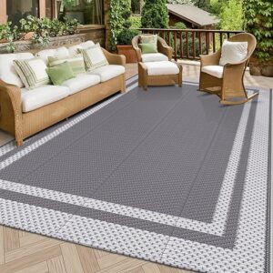 HappyTrends Outdoor Rug Reversible Portable Plastic Straw Camping Rugs for Outside RV,Large Waterproof Outdoor Area Rugs for Patio,Deck,Porch,Balc…