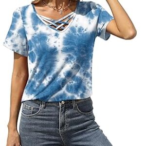 Women’s Casual V Neck Criss Cross Top