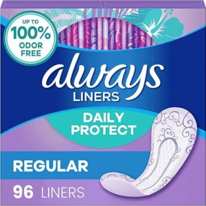 Always Daily Protect Liners, Regular Length, Unscented, 96 Count