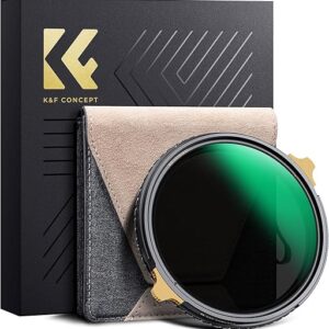 K&F Concept 62mm Variable ND2-32 ND Lens Filter & Circular Polarizing Filter 2-in-1 for Camera Lens, Waterproof Scratch Resistant 36 Multi-C…