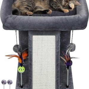 TWDEPART Cat Tree Tower with Cat Scratching Post for Indoor Cats, Activity Centre Climbing Tree with Scratching Board and Playful Toy Balls…