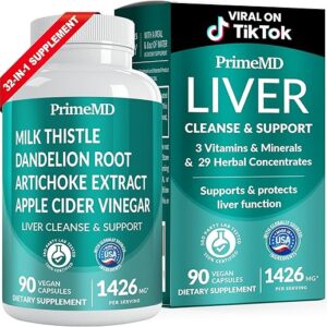 32-in-1 Liver Cleanse Detox and Repair with Milk Thistle, Silymarin, Artichoke Extract and Beetroot Powder for Liver Support – Liver Supple…