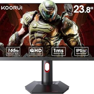 KOORUI Gaming Monitor, QHD 24″ Nano IPS Display, 1440P 165Hz Computer Monitor, 1ms 2K PC Screen, 100% sRGB, Adaptive Sync, Height/Tilt/Pivo…