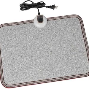 Electric Heated Floor Mats – AC 110V Foot Heater, Heated Foot Warmer Mat Under Desk for Office and Home (Gray)