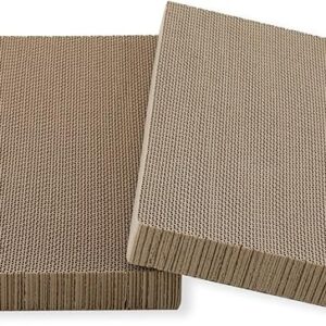 Necoichi Cardboard Cat Scratcher Bed for Indoor Cats – Cat Scratching Board (16″ Regular, c. Replacement 2 Pads)