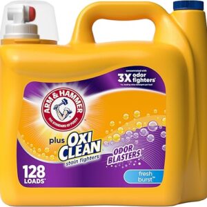 ARM & HAMMER Plus OxiClean Odor Blasters Fresh Burst, 128 Loads Liquid Laundry Detergent, 166.5 Fl oz