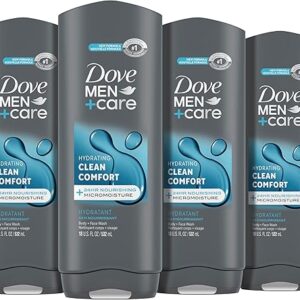 DOVE MEN + CARE Body and Face Wash Clean Comfort 4 Count for Healthier and Stronger Skin Effectively Washes Away Bacteria While Nourishing Y…