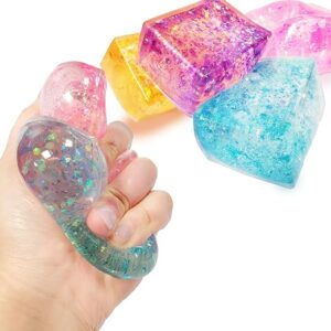 4pcs Glitter Ice Cube Fidget Toys