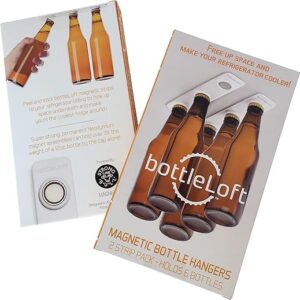 BottleLoft by the original Magnetic Bottle Hanger 2 Strip Pack (holds 6 bottles) by