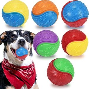 6Pcs Squeaky Dog Balls, Dog Toys Balls for Training, Tough Ball Toys for Dogs, Fit with Dog Ball Launcher, High Bouncy Dog Ball for Interac…