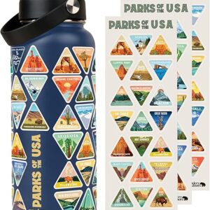 Wondery National Parks Water Bottle With 63 Waterproof Stickers of Parks (USA), 32 oz Stainless Steel Insulated & Vacuum Sealed Water Bottle…