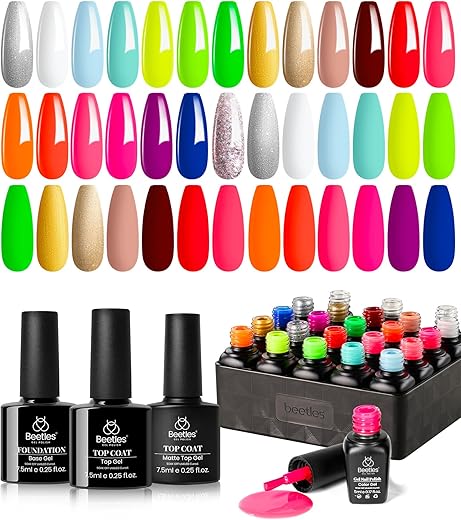 Beetles 23Pcs Neon Gel Nail Polish Set
