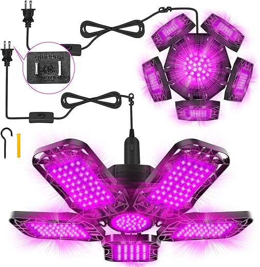 Deformable LED Black Light 100W, Blacklight with Plug and Switch, Black Lighting for Glow Party, Purple Neon UV Lamp Bulb Lightbulb for Hal...