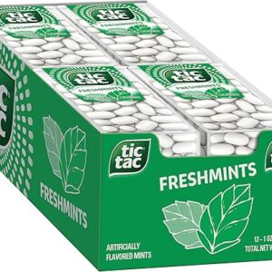Tic Tac Freshmint Breath Mints, 12 Count, On-the-Go Refreshment, Stocking Stuffers, 1 oz Each