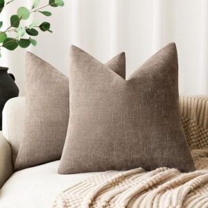 Pack of 2 Taupe Throw Pillow Covers