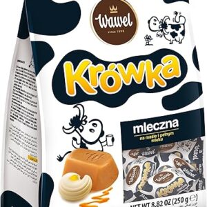 Krowka Mleczna Milky Cream Fudge Candy 250g/8.8oz Korovka Korivka Cow Caramelized Milk Filling Candy Chocolate by Wawel – Imported from Pol…