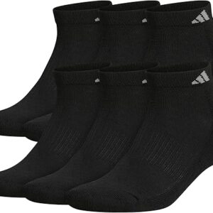adidas Men’s Athletic Cushioned Low Cut Socks with Arch Compression for a Secure Fit (6-Pair)