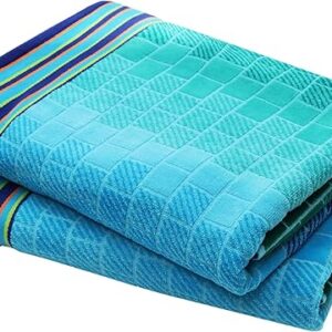 COTTON CRAFT Oversized Beach Towel – 2 Pack 35 x 70 Big & Huge Towel Set – 100% Cotton – Pool Picnic Bath Towel – Plush Terry Jacquard Velo…