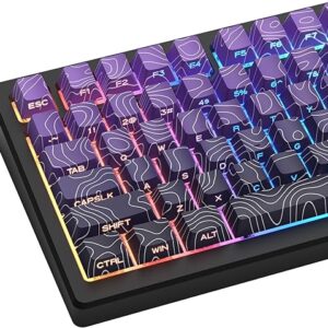 Womier PBT Keycaps Set 130 Keys, Custom White Japanese Keyboard Doubleshot Dye Sub Side Print Shine Through Keycaps 60 65 75 100 Percent, C…