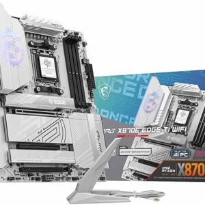 MSI MPG X870E Edge TI WiFi Motherboard, ATX – Supports AMD Ryzen 9000/8000 / 7000 Processors, AM5-80A SPS VRM, DDR5 Memory Boost 8400+MT/s …