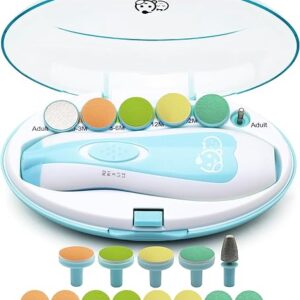 Baby Nail Trimmer 21 in 1, Usage Labeled Case & 13 Extra Replacement Tools, Royal Angels Baby Electric Nail File, Baby Nail Care, Nail Clip…