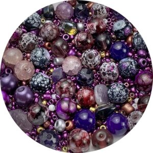 Assorted Deep Purple Glass Resin Beads