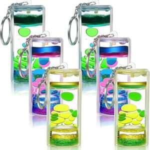 6 Pcs Colorful Liquid Motion Keychains