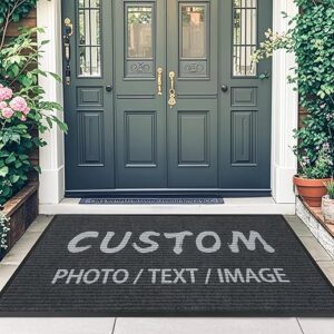 Personalized Doormat Custom with Any Logo Text Size Commercial Floor Mat Entryway Welcome Carpet Area Rug for Business Indoor/Outdoor Non Sl…