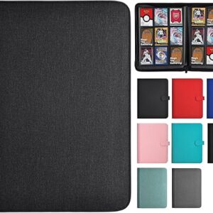 HerriaT Trading Card Binder, 9 Pocket PU Cover Card Collection Binder for 360 Cards, Premium Card Book, Sturdy Card Holder Folders, Card Album for YuGiOh, MTG, TCG, Game Cards & Sports Cards