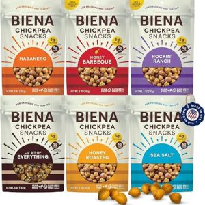 BIENA Crunchy Roasted Chickpea Snacks – 6-Pack