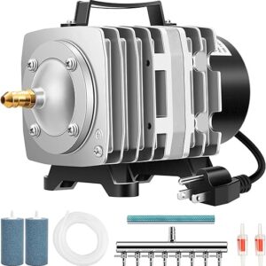 VIVOSUN Air Pump Kit, with 40 W 1110 GPH Commercial Air Pump, 8-Way Splitter, 2 Pcs Air Stones, 25 ft Air Tubing, 2 Pcs Check Valves, for A…