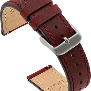 Benchmark Leather Watch Band – Crazy Horse Leather Watch Straps for Men & Women – Stainless-Steel Buckle & Quick Release Spring Bars – Choic…