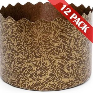 SHSH trade group Paska Molds Easter Bread Forms |12 pack 15 oz | Easter Bread Paper Form Kulich – Panettone Paper Mold Large Pan W 5.1 x H 3…