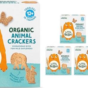 Little Bellies Organic Animal Crackers Toddler Snack (Pack of 5 x 4.58 oz Individual Packs)