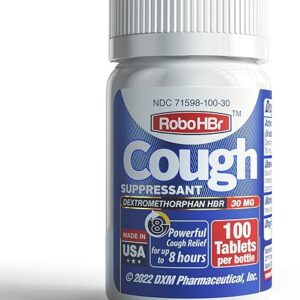 Cough Suppressant, Dextromethorphan HBr 30mg, 100 Tablets, 100 Doses for Effective Cough Relief