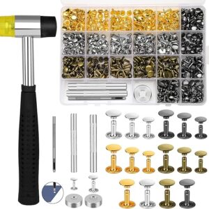 TLKKUE 240 Sets Leather Rivets with Tool Kit