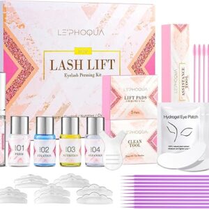 Lash Lift Kit Eyelash Perm: Eyelash Lamination Kit – Lash Perming Curling Kit at Home DIY and Professional for Beginners (Pink)