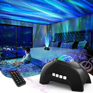 AIRIVO Northern Lights Aurora Projector, Star Projector Music Speaker, White Noise Night Light Galaxy Projector for Kids Adults, for Home D…