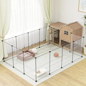 Large Transparent Pet Playpen – 12 Panels