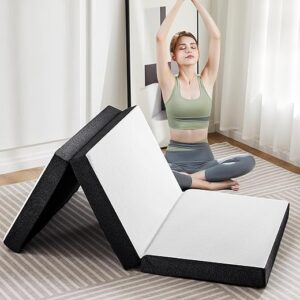 OLIXIS Tri-fold Memory Foam Mattress – 4 Inch Single Size Portable Floor Bed, Foldable Mat for Kids and Adults, Collapsible and Washable Co…