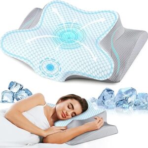 Neck Pillow Cervical Memory Foam Pillows for Pain Relief Sleeping, Contour Pillow for Shoulder Pain, Ergonomic Orthopedic Bed Pillow for Si…