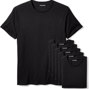 Amazon Essentials Men’s Crew Neck T-Shirts, Pack of 6, Versatile Basics,