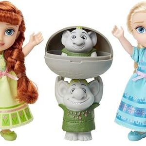 Disney Frozen Petite Anna & Elsa Dolls with Surprise Trolls Gift Set, Each Doll is Approximately 6 inches Tall – Includes 2 Troll Friends! P…