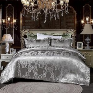 Luxury 3-Piece Gray Duvet Cover Set