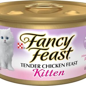 Purina Fancy Feast Kitten Tender Chicken Feast Wet Kitten Food Pate – (Pack of 24) 3 oz. Cans