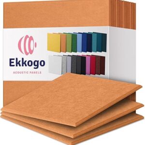 Acoustic Panels 12-Pack Soundproof Wall 12″X12″X0.4″ – High Density Sound Dampening [70’S Orange Square]