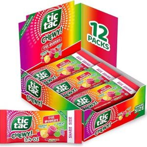 TIC TAC CHEWY! Fruit Adventure Candy, Bulk 12 Pack, Fruit Candy, Share Size, 3.04 oz Each (Packaging May Vary)